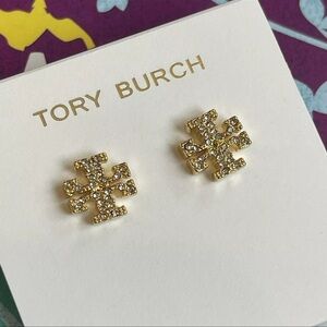 Tory Burch stud earrings gold with diamond